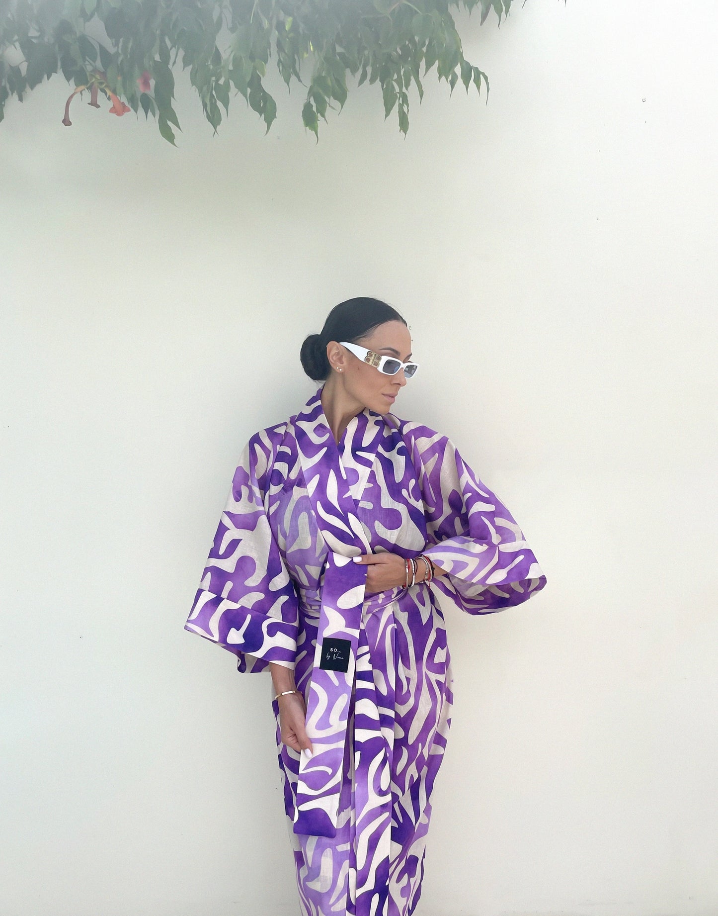 Linen Kimono Purple