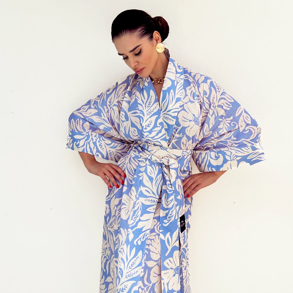 Linen Kimono Blue